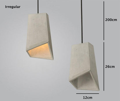 Rustic Cement Pendant LED Light in Loft Style - Bulb Included