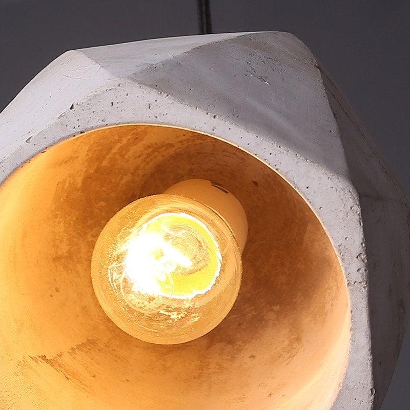 Rustic Cement Pendant LED Light in Loft Style - Bulb Included