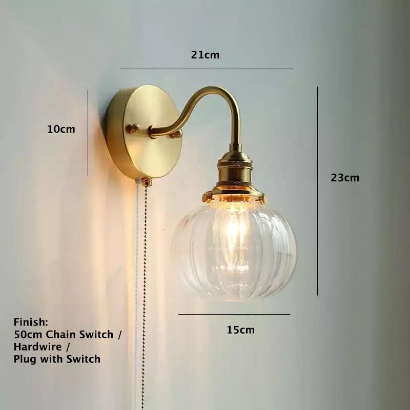 Glass Ball Wall Light in Vintage Style