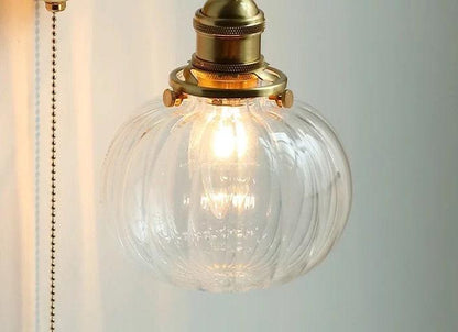 Blue Glass Ball Wall Light in Vintage Style