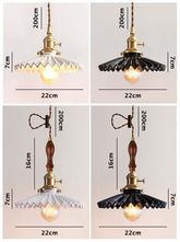 Glazed Ceramic Pendant LED Light in Pleated Tutu Shape - Bulb Included