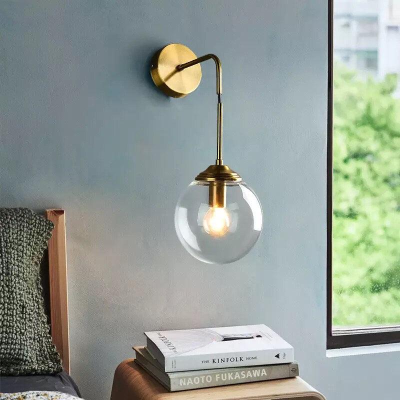 Shiny LED Globe Wall Light in Industrial Loft Style - Dangling