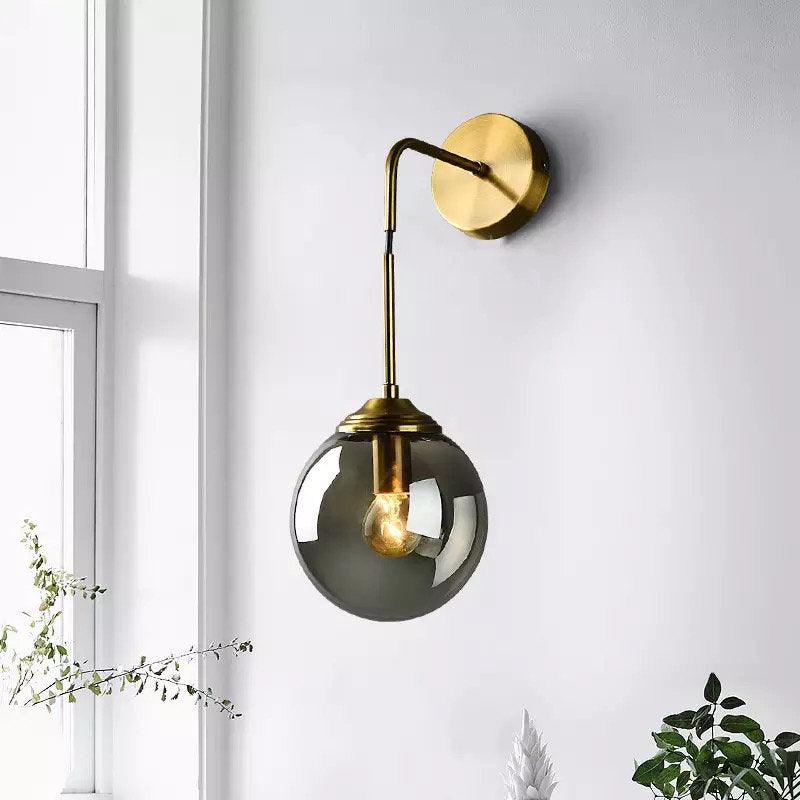 Shiny LED Globe Wall Light in Industrial Loft Style - Dangling