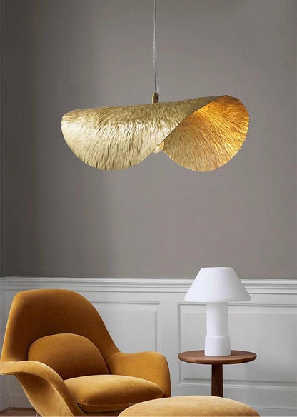 Golden Banana Leaf LED Chandelier in Art Deco Style - Bulb Included