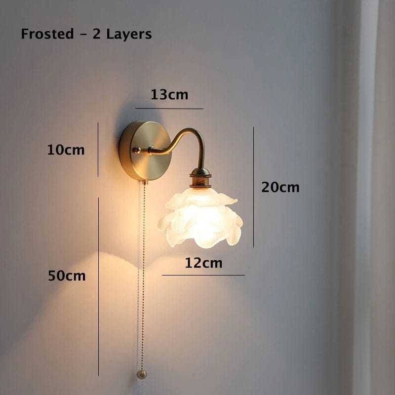 Layered Glass Flower Wall Light in Vintage Style - Bulb Included