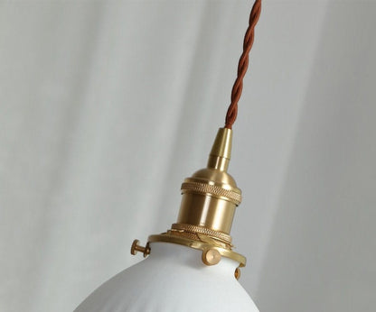 Ceramic Ribbed Pendant LED Light in Japanese Lantern Shape - Bulb Included