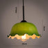 Opaline Glass Pendant LED Light with Handkerchief Lampshade in French Vintage Style - Bulb Included