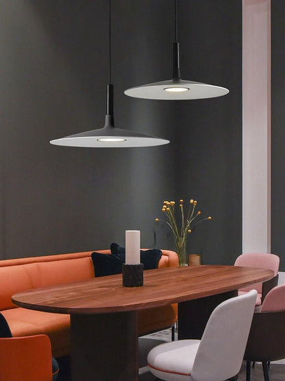 Nordic Flat Plate Pendant LED Light in Loft Style - Bulb Included