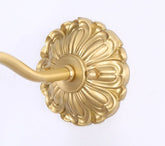 Seeded Glass Lotus Flower Wall Light with Brushed Brass Carved Flower Lamp Fixture - Bulb Included