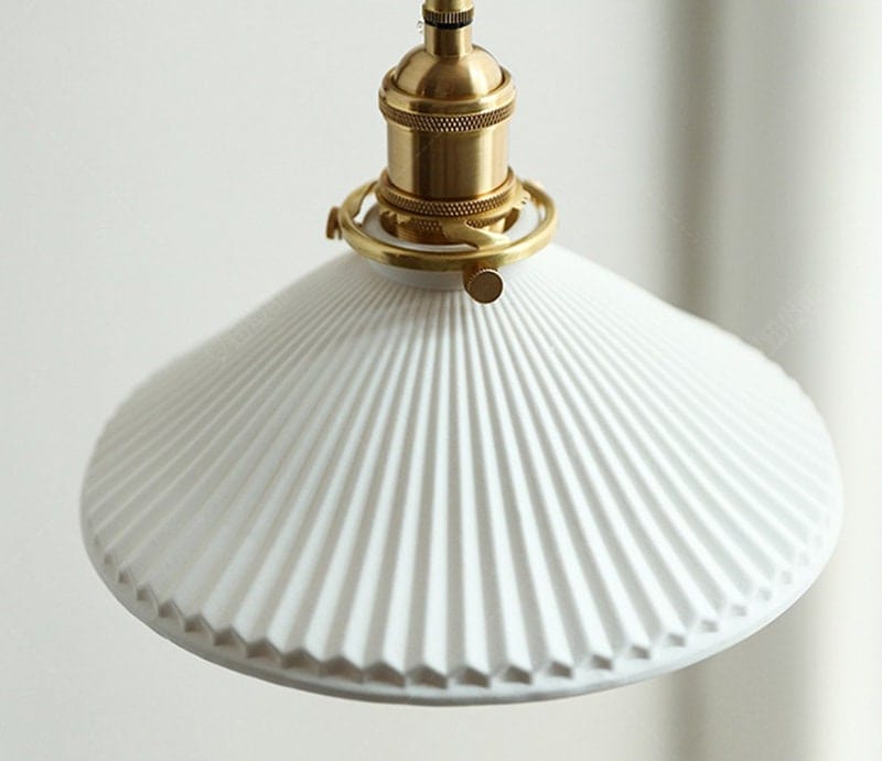 Ceramic LED Wall Lamp with Wood Lamp Hanger in Scandinavian Style