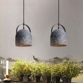 Handmade Cement Bucket Pendant LED Light in Nordic Style - Bulb Included