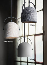 Handmade Cement Bucket Pendant LED Light in Nordic Style - Bulb Included