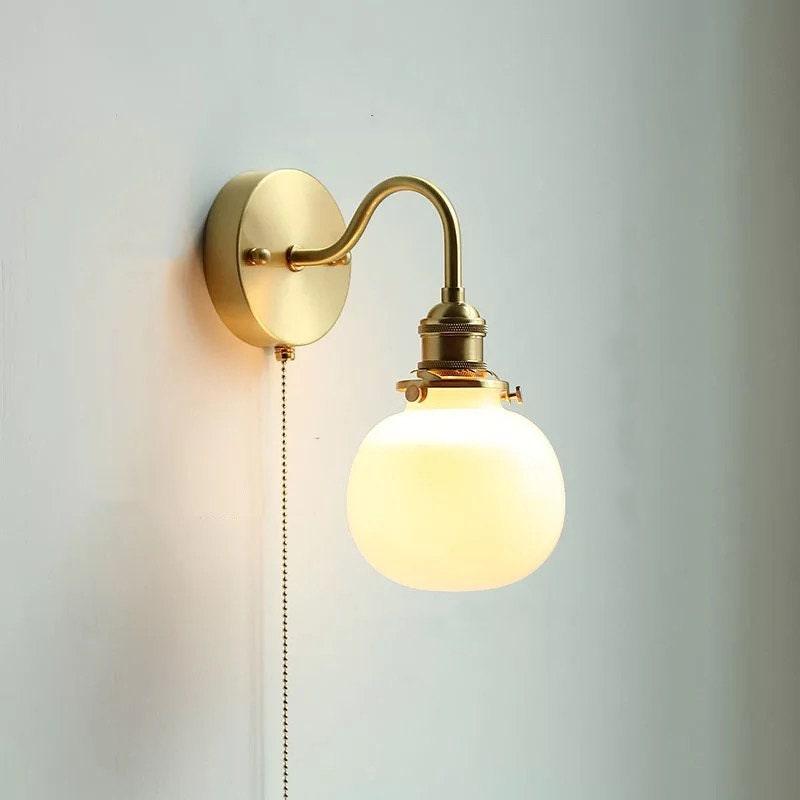 Blue Glass Ball Wall Light in Vintage Style