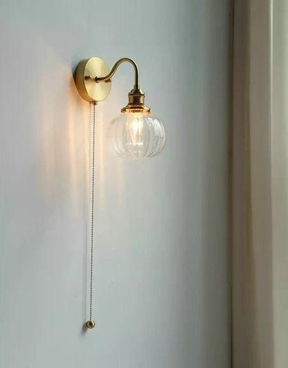 Blue Glass Ball Wall Light in Vintage Style