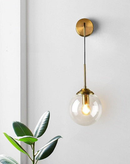 Shiny LED Globe Wall Light in Industrial Loft Style - Dangling