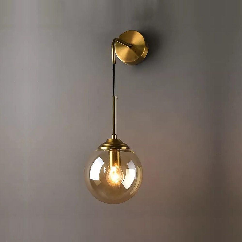 Shiny LED Globe Wall Light in Industrial Loft Style - Dangling