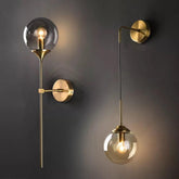 Shiny LED Globe Wall Light in Industrial Loft Style - Upright