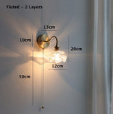 Layered Glass Flower Wall Light in Vintage Style - Bulb Included