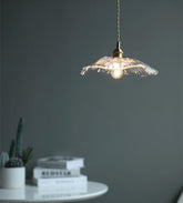 Large Glass Sunflower Pendant LED Light in Vintage Style - Bulb Included