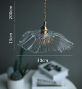 Large Glass Sunflower Pendant LED Light in Vintage Style - Bulb Included