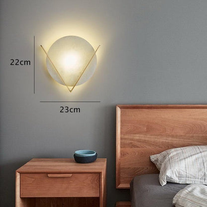 Classy Marble LED Wall Light with V-shaped Golden Frame