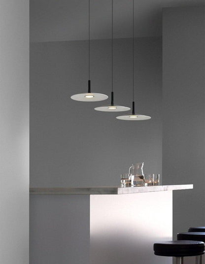 Nordic Flat Plate Pendant LED Light in Loft Style - Bulb Included