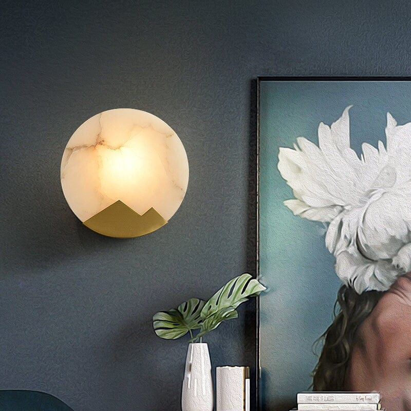 Classy Marble LED Wall Light with Mountain-shaped Frame