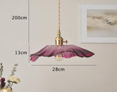 Violet Glass Sunflower Pendant LED Light in Vintage Style - Bulb Included