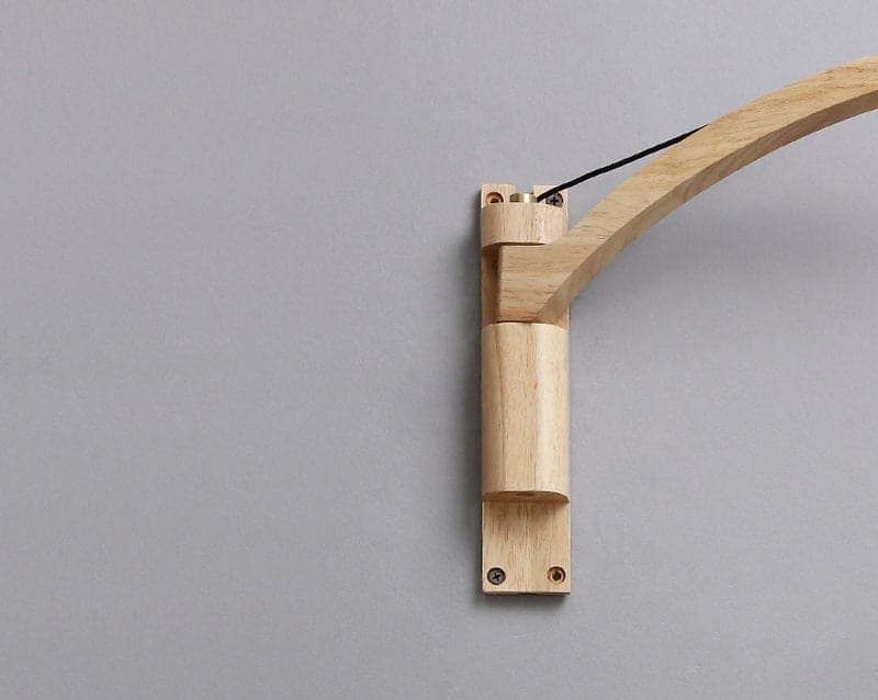 Ceramic LED Wall Lamp with Wood Lamp Hanger in Scandinavian Style