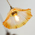 Handmade Orange Gradient Glass Flower Pendant LED Light in Vintage Style - Bulb Included