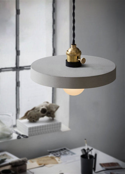 Handmade Artisanal Cement Pendant LED Light in Nordic Style - Bulb Included